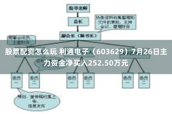 股票配资怎么玩 利通电子（603629）7月26日主力资金净买入252.50万元