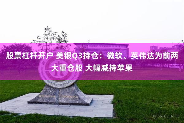 股票杠杆开户 美银Q3持仓：微软、英伟达为前两大重仓股 大幅减持苹果