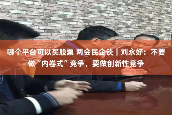 哪个平台可以买股票 两会民企谈｜刘永好：不要做“内卷式”竞争，要做创新性竞争